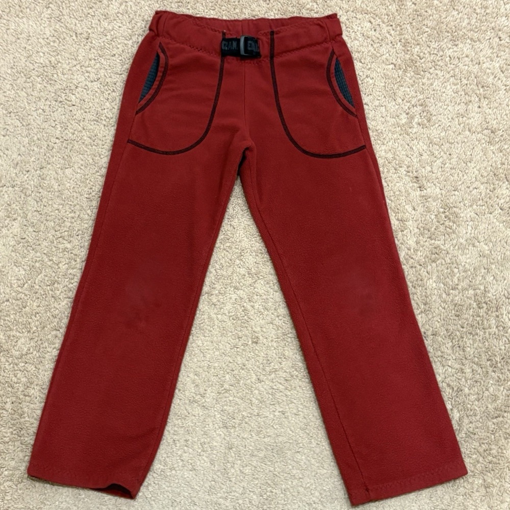 Melanzana Kids Belted Fleece Pants Size Small Red Leadville Colorado